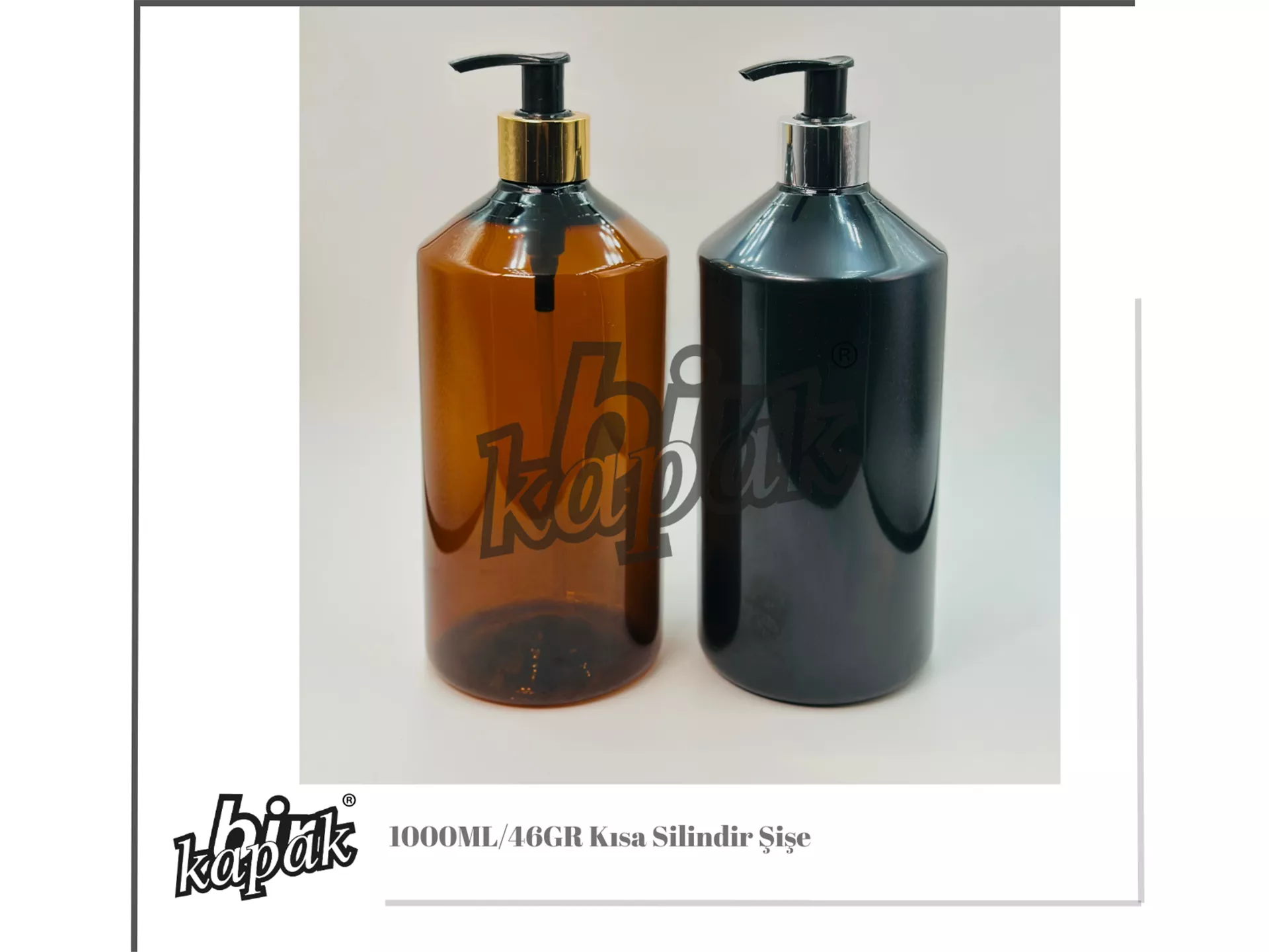 1000ML KISA ŞAMPUAN ŞİŞE SİYAH / AMBER