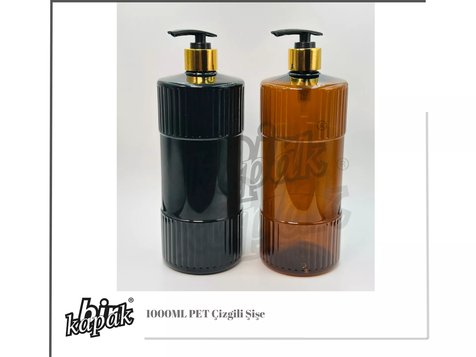 1000ML ÇİZGİLİ ŞİŞE SİYAH / AMBER