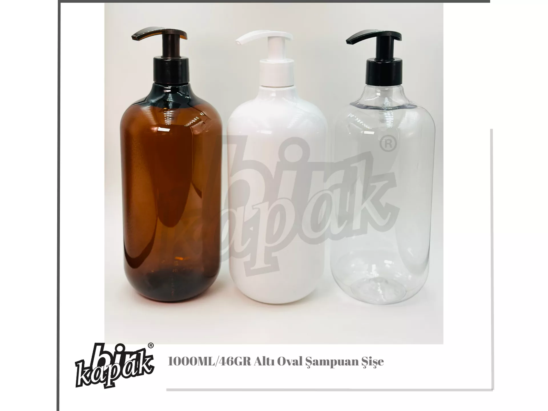 1000ML OVAL ŞAMPUAN ŞİŞE ŞEFFAF / BEYAZ / AMBER