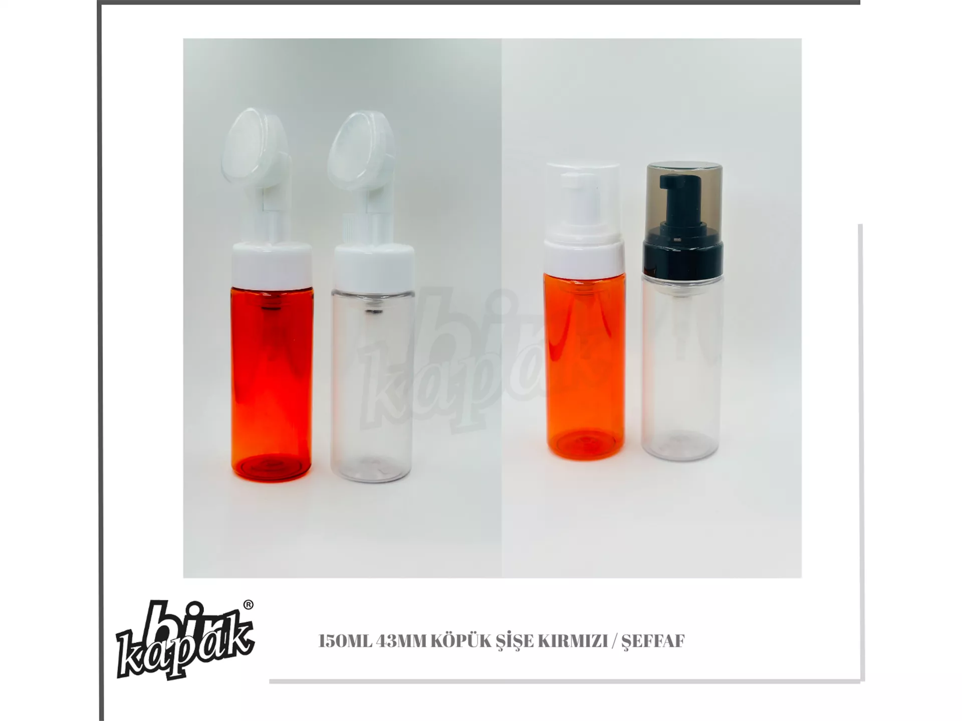 150ML 43MM FOAM BOTTLE RED / CLEAR