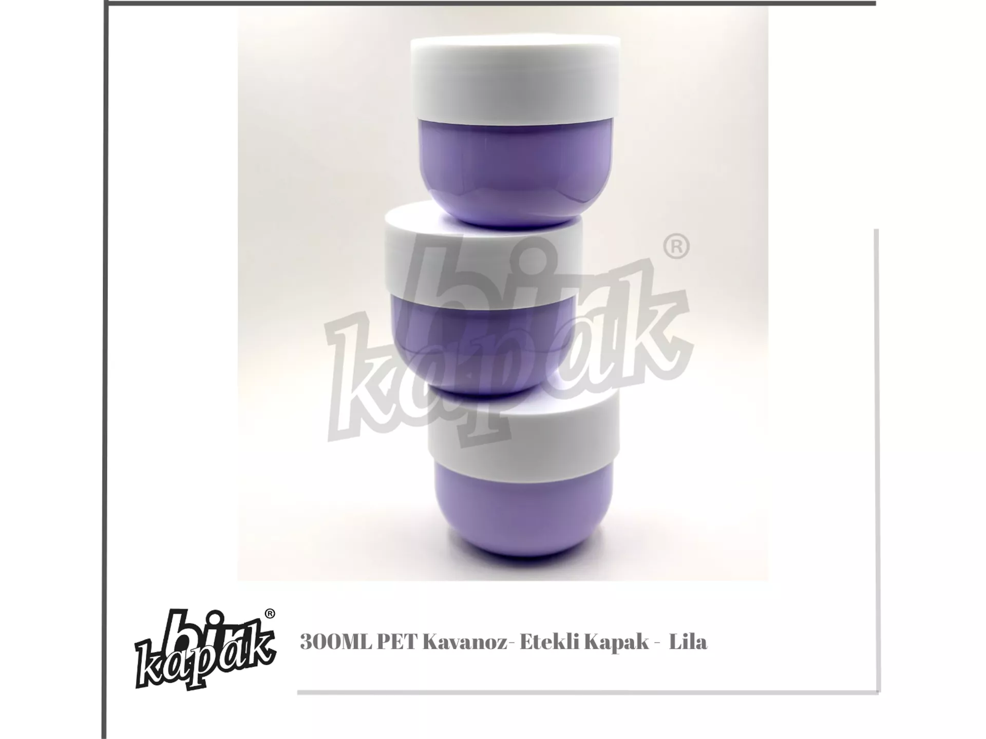 300ML ETEKLİ KAPAKLI KAVANOZ / LİLA