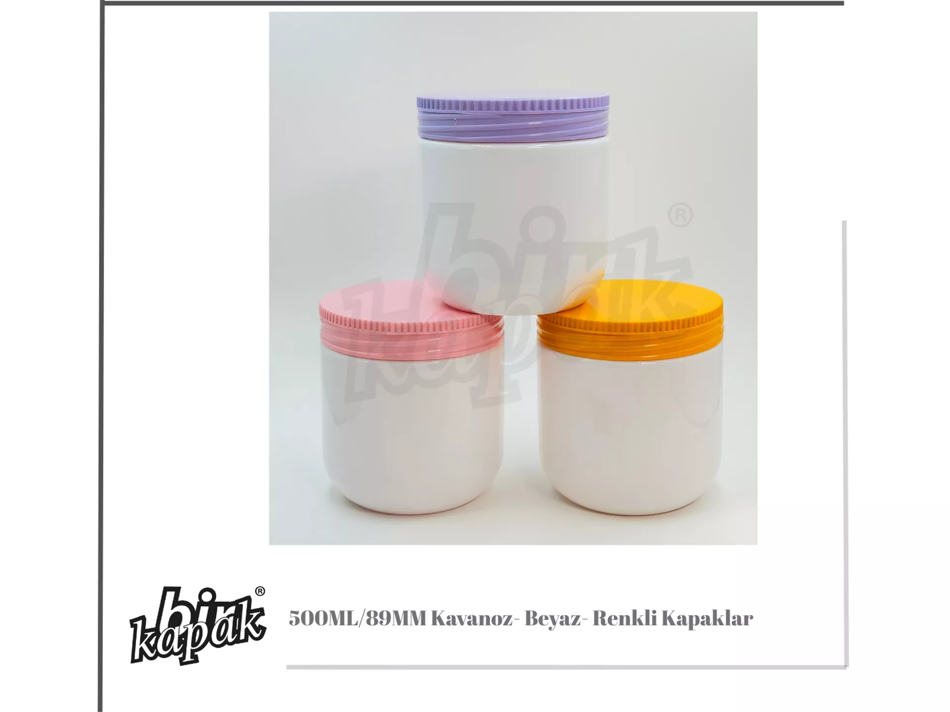 500ML OVAL JAR / WHITE / RIBBED CAP