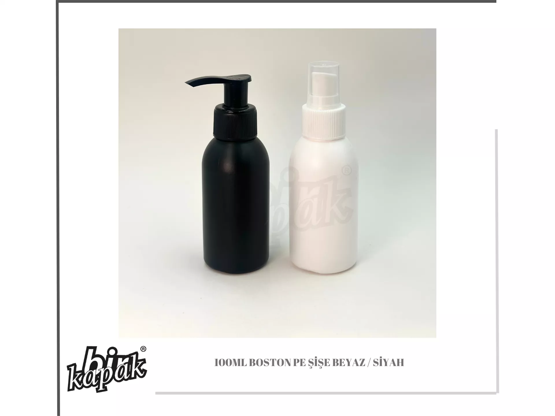 100ML BOSTON BOTTLE PE WHITE / BLACK