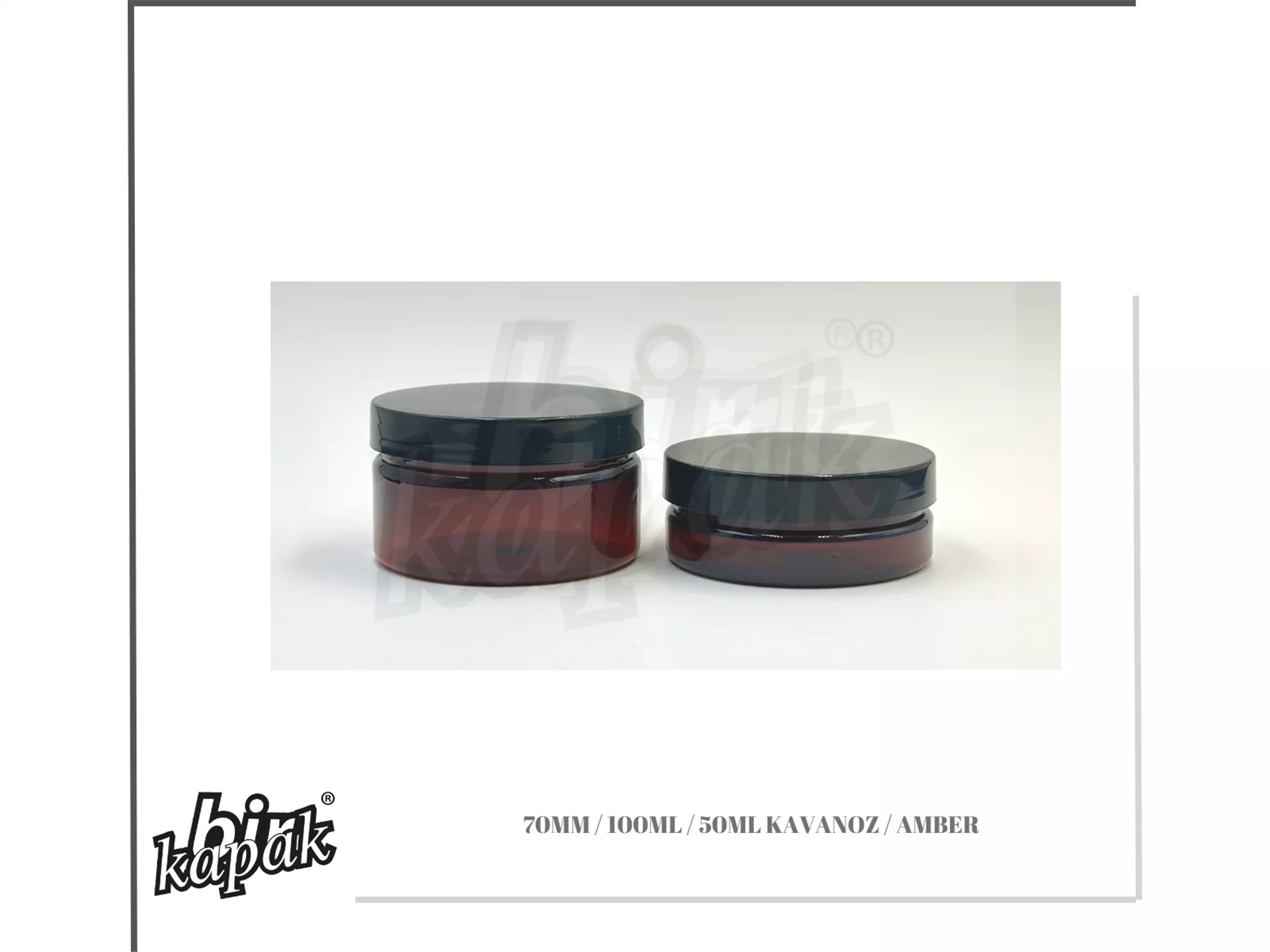 70MM 100ML / 50ML JAR - AMBER