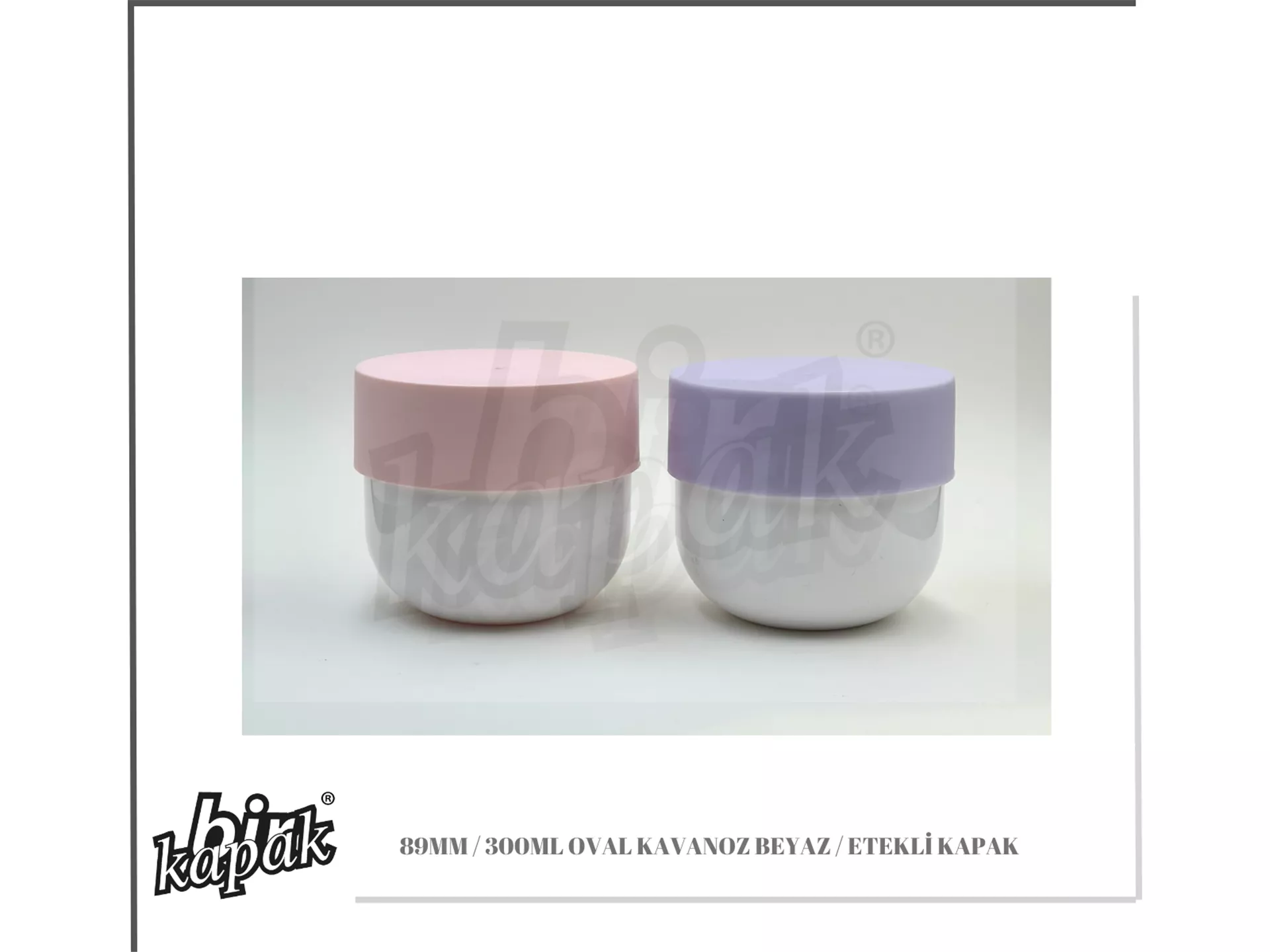 300ML OVAL KAVANOZ BEYAZ / ETEKLİ KAPAK LİLA PEMBE