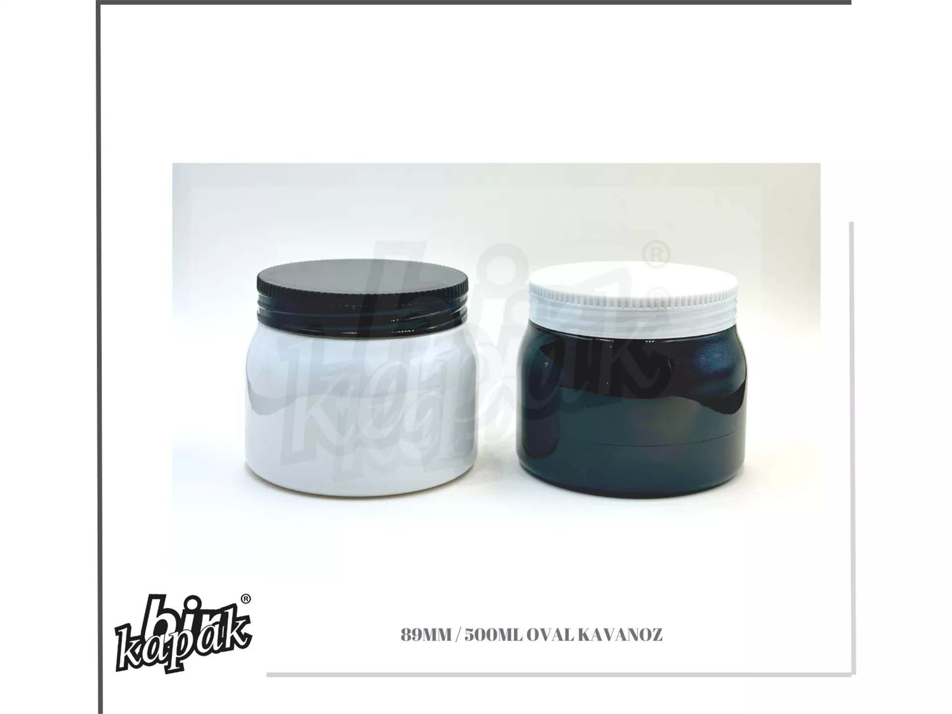 500ML OVAL KAVANOZ / SİYAH BEYAZ