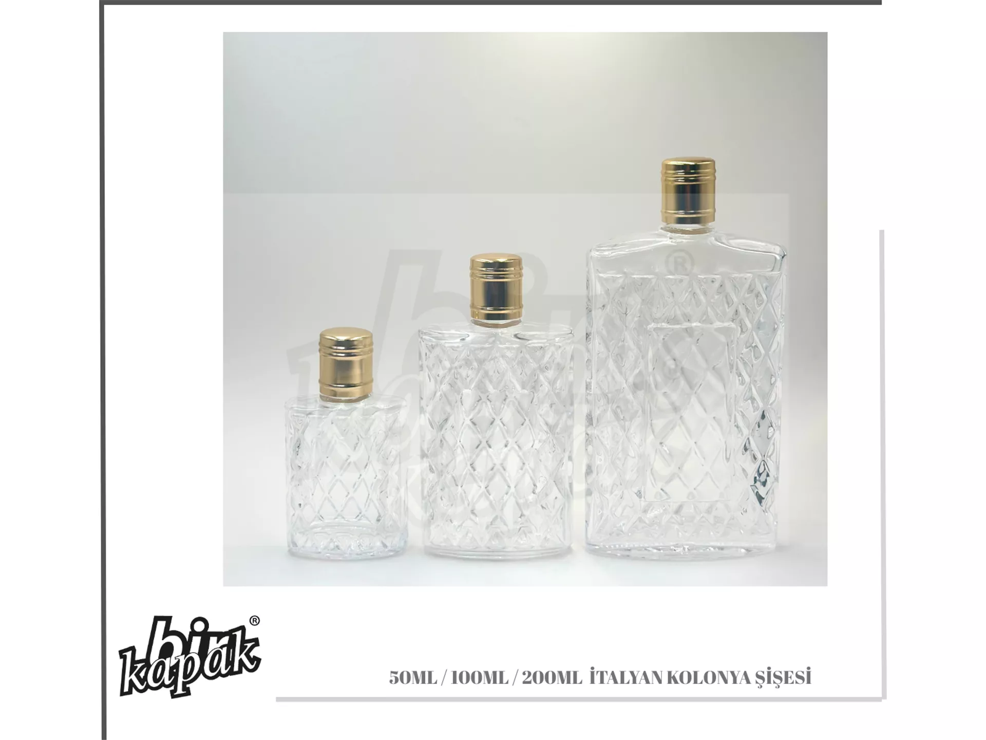 50ML - 100ML - 200ML İTALYAN KOLONYA ŞİŞESİ SET