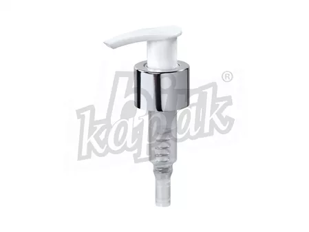 24/410 - 28/410 KARGA MODEL LIQUID SOAP PUMP WITH SILVER RING - WHITE