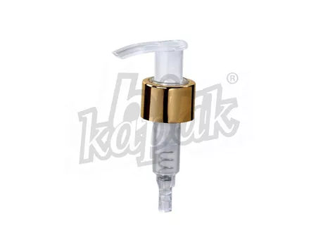 24/410 - 28/410 KARGA MODEL LIQUID SOAP PUMP WITH GOLD RING - TRANSPARENT