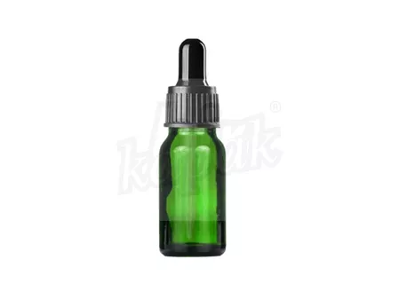 10 ML DROPPER ŞİŞE YEŞİL SİYAH CAM DAMLALIKLI - TAKIM