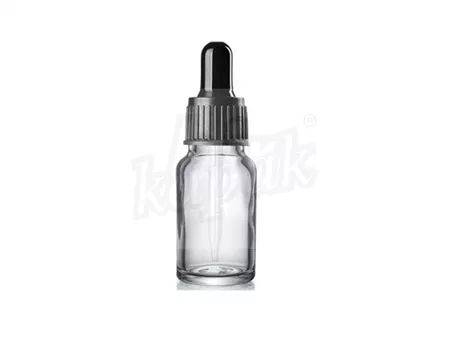 10 ML DROPPER ŞİŞE ŞEFFAF SİYAH CAM DAMLALIKLI - TAKIM
