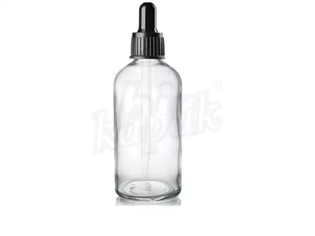 100 ML DROPPER ŞİŞE ŞEFFAF SİYAH CAM DAMLALIKLI - TAKIM