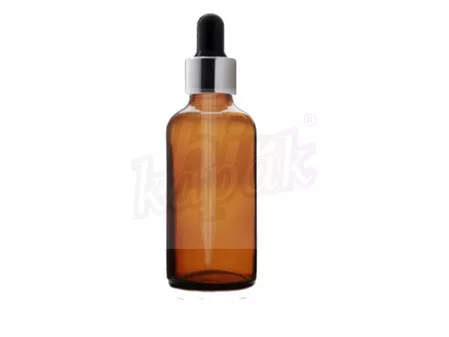 50 ML DAMLALIK ŞİŞE AMBER GÜMÜŞ SİYAH CAM DAMLALIKLI - TAKIM