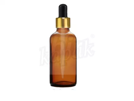50 ML DAMLALIK ŞİŞE AMBER GOLD SİYAH CAM DAMLALIKLI - TAKIM