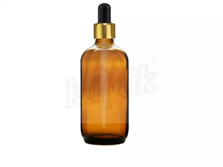 100 ML DAMLALIK ŞİŞE AMBER GOLD SİYAH CAM DAMLALIKLI - TAKIM