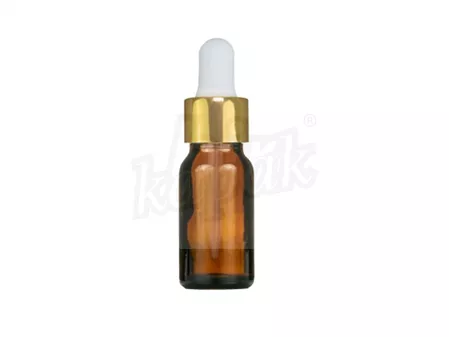 10 ML DAMLALIK ŞİŞE AMBER GOLD BEYAZ CAM DAMLALIKLI - TAKIM