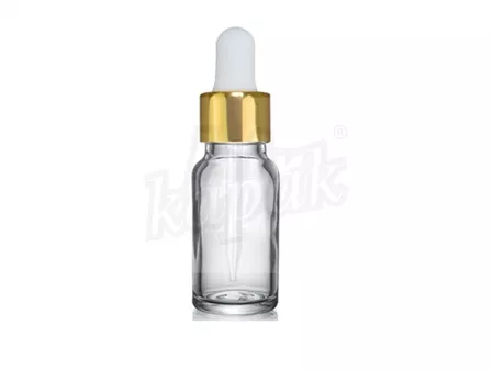20 ML DAMLALIK ŞİŞE ŞEFFAF GOLD BEYAZ CAM DAMLALIKLI - TAKIM