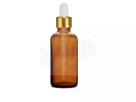 50 ML DAMLALIK ŞİŞE AMBER GOLD BEYAZ CAM DAMLALIKLI - TAKIM