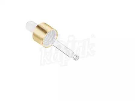 10 ML GOLD METAL KAPAK BEYAZ LASTİKLİ DAMLALIK
