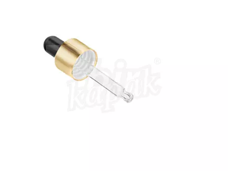 10 ML GOLD METAL KAPAK SİYAH LASTİKLİ DAMLALIK