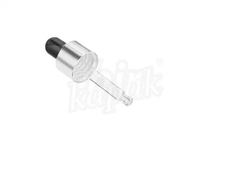 5 ML GÜMÜŞ METAL KAPAK SİYAH LASTİKLİ DAMLALIK