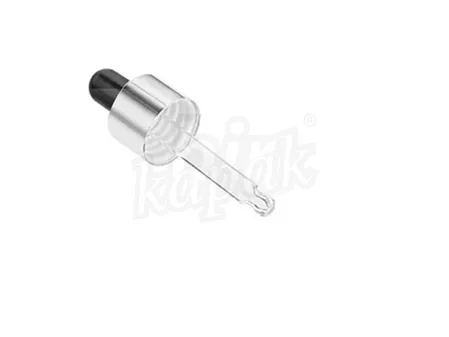 10 ML GÜMÜŞ METAL KAPAK SİYAH LASTİKLİ DAMLALIK
