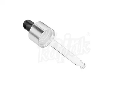 30 ML GÜMÜŞ METAL KAPAK SİYAH LASTİKLİ DAMLALIK
