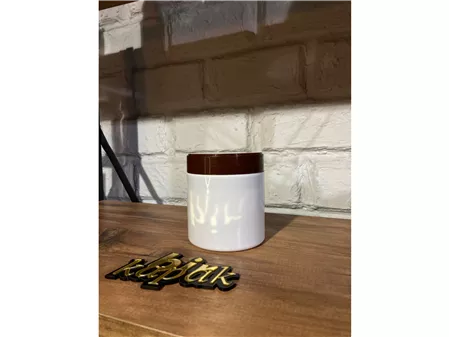 500 ML STANDART KAVANOZ BEYAZ - 89 MM KRS MODEL KAPAK KAHVERENGİ