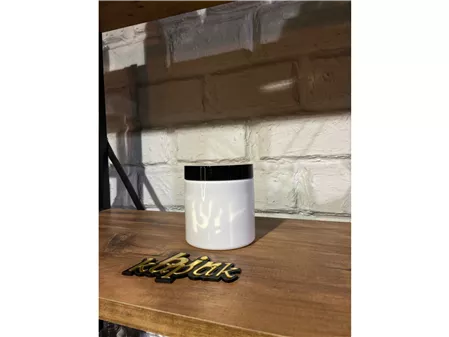 500 ML STANDART KAVANOZ BEYAZ - 89 MM DÜZ KAPAK SİYAH