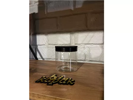 500 ML STANDART KAVANOZ ŞEFFAF - 89 MM ÇİZGİLİ KAPAK SİYAH