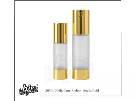 30ML-50ML CAM AİRLESS BUZLU / GOLD