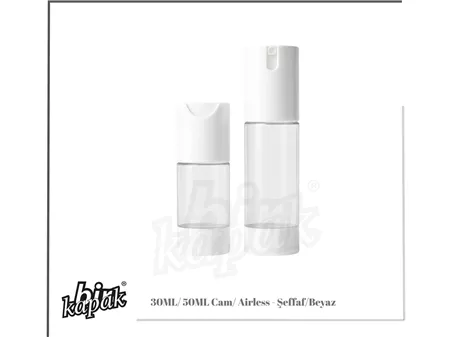 30ML-50ML CAM AİRLESS BUZLU /  BEYAZ