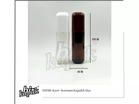 150ML KARE ŞİŞE / KORUMA KAPAKLI