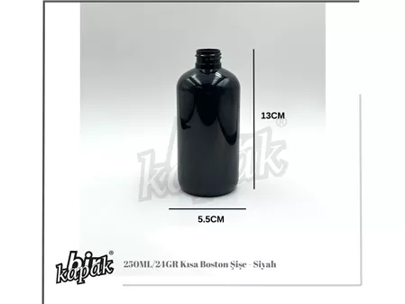 250ML KISA BOSTON ŞİŞE / SİYAH