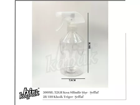 500ML-32GR KISA ŞAMPUAN ŞİŞESİ / ŞEFFAF