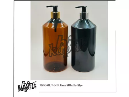 1000ML KISA ŞAMPUAN ŞİŞE SİYAH / AMBER