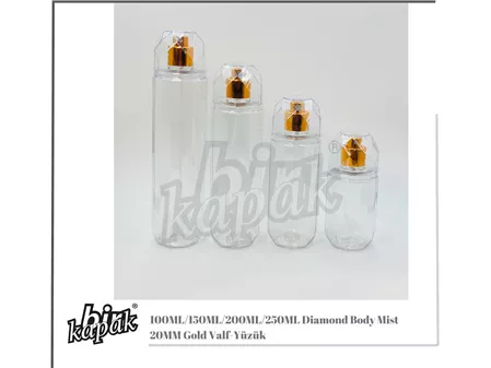 100ML-150ML-200ML-250ML DIAMOND BODY MIST ŞİŞELER / GOLD VALF