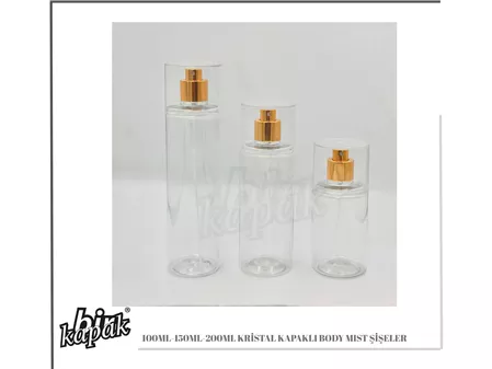 100ML-150ML-200ML BODY MİST ŞİŞE / KRİSTAL KORUMA KAPAKLI