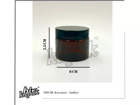 برطمان سعة 100 مل، قطر 63 مم / لون كهرماني