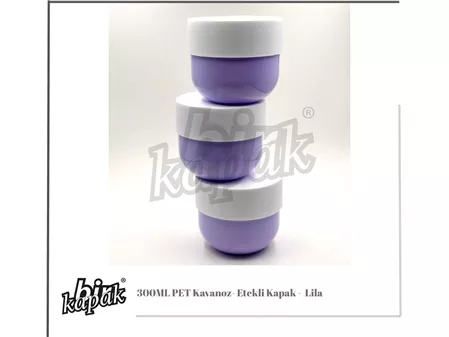 مرطبان سعة 300 مل مع غطاء وقاعدة / أرجواني