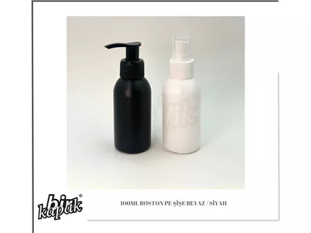 100ML BOSTON BOTTLE PE WHITE / BLACK