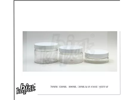 برطمان شفاف 70 مم، سعة 150 مل / 100 مل / 50 مل