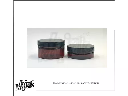 برطمان 70 مم، 100 مل / 50 مل - كهرماني