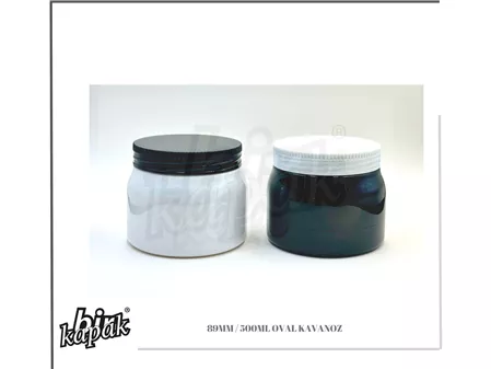 500ML OVAL KAVANOZ / SİYAH BEYAZ